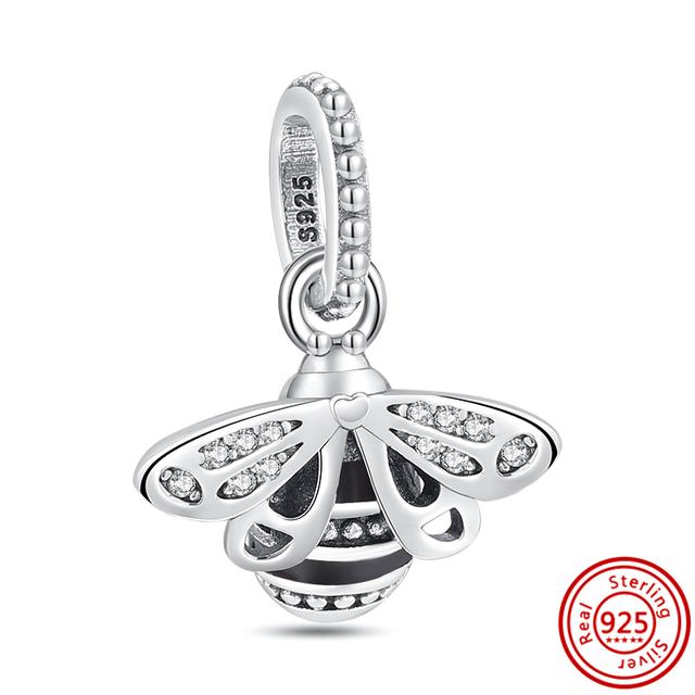 Νέα 925 Silver Heart ψηλοτάκουνα Animal Pavé Beads Fit Charm βραχιόλι Γυναικεία μόδα κοσμήματα