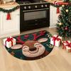 VIAMA Christmas Reindeer Semi-circular Floor Mat Anti-slip Entrance Rug Winter Bathroom Kitchen Floor Pad Home Decoration