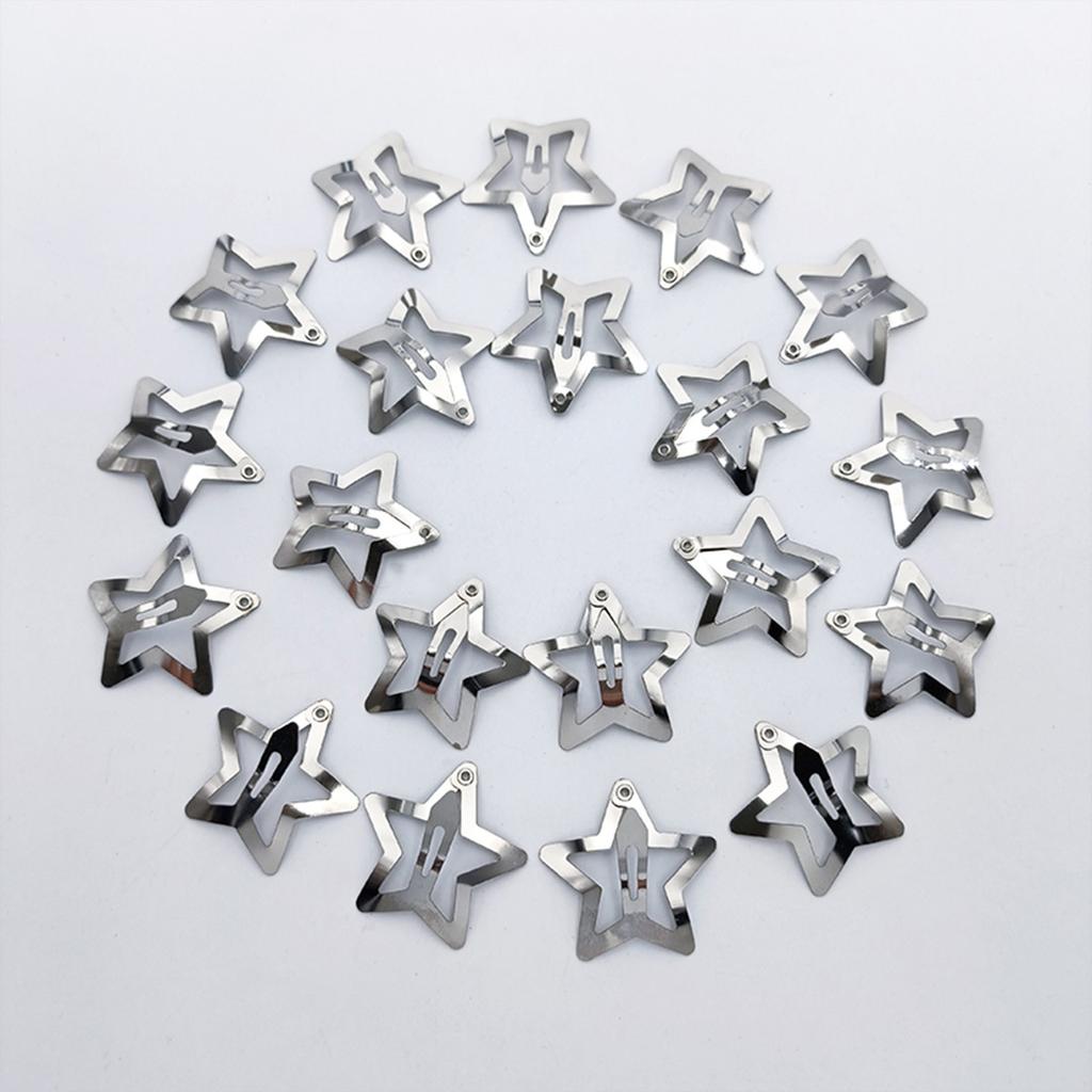 20 PCS Star Shape Pentagram 3cm BB Hairpins Small Sweet Cool Metal Simple Fashion Women Five-pointed Y2k Accessories Hair Clips
