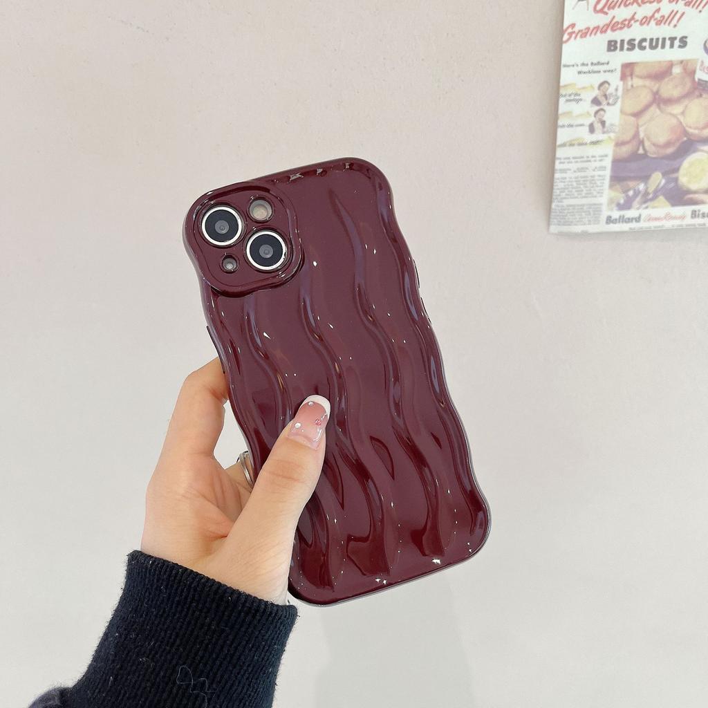 Electroplated 3D Water Ripple Pattern Phone Case for IPhone 17 16 15 14 13 Pro Max Shockproof Soft TPU Back Cover