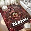 Custom Name Personalized Manchester United Print Carpet, Versatile Home Decor Rug, for Playroom, Apartment, Balcony, Entryway, Hallway Gift