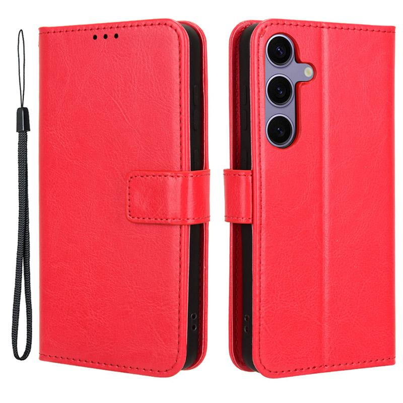 Para Samsung Galaxy S24 Capa de couro Carteira de telefone Padrão Crazy Horse