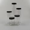 Black Lid Wide Mouth PET Food Jar for Snacks, Nuts, Grains, and Honey.