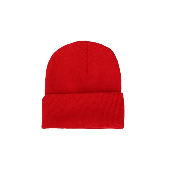 Men Women Solid Color Warm Woolen Knitted Cap Fluorescent Cuffed Beanie Hat