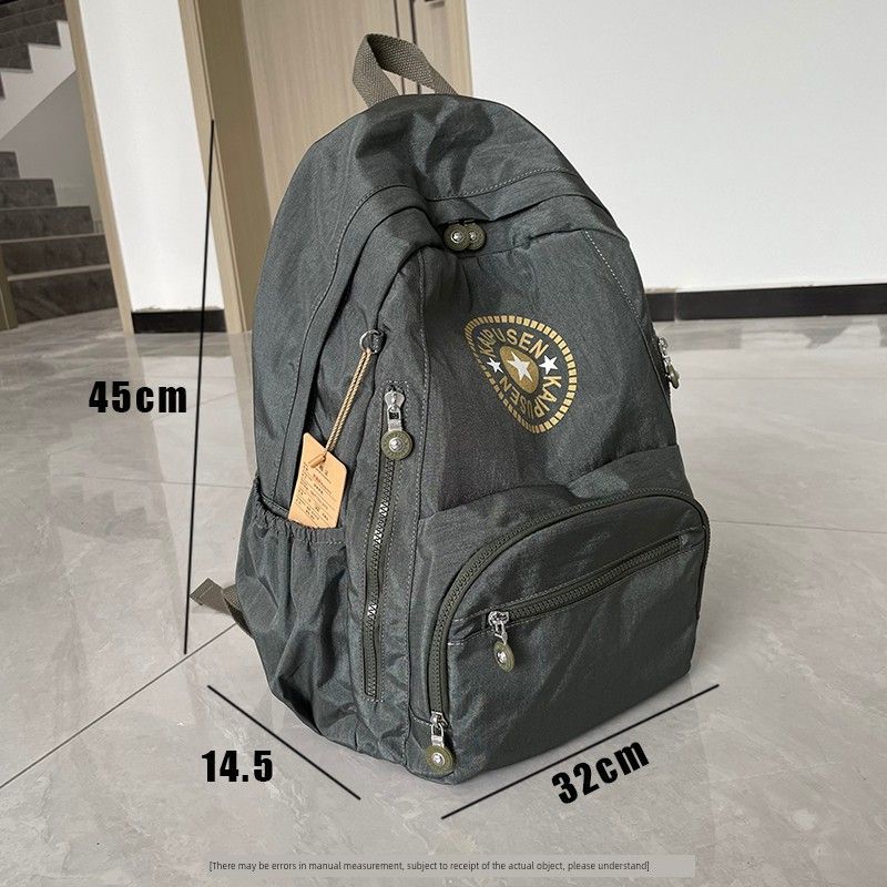 

Модный мужской и женский трендовый повседневный рюкзак из нейлона и канваса Gray Green