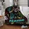 Custom Name Game Controller Theme Printed Blanket - Perfect for Couch, Bed, Travel & Outdoor Use | Machine Washable, Cozy & Durable.