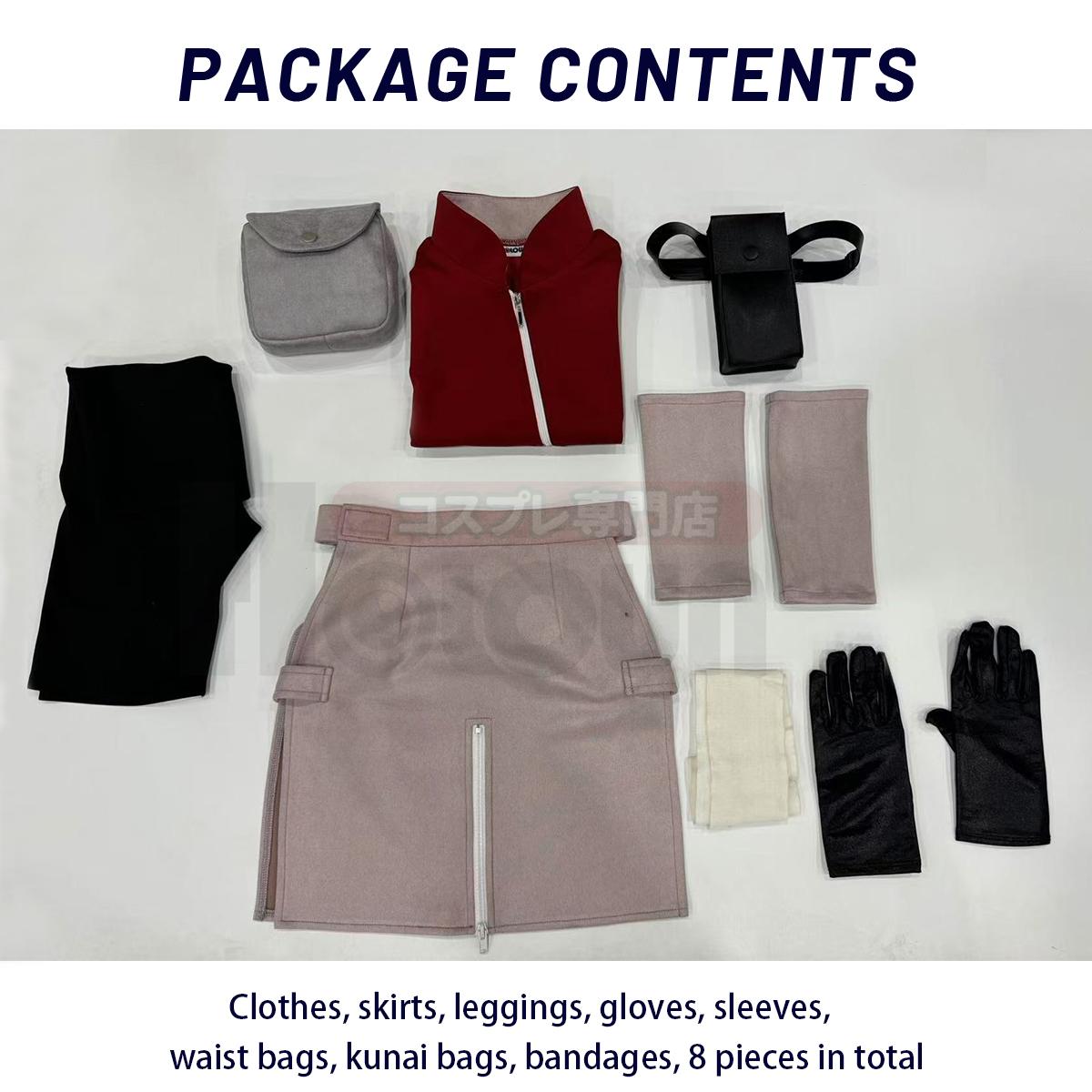 

Аниме Харуно Сакура Косплей Костюм Топ Юбка Шорты Сумка Хэллоуин День Благодарения Рождественский Подарок S как