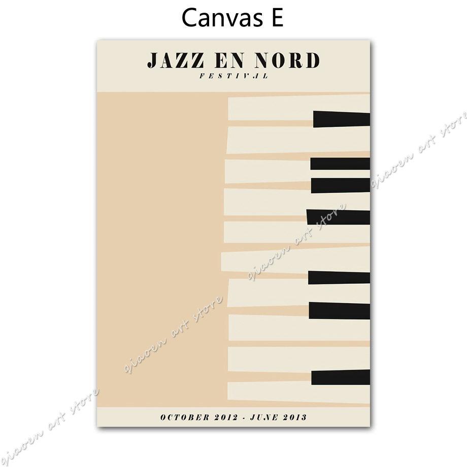 Jazz Club Piano Keys Music Teacher Class Wall Art Canvas Painting Nordic Posters and Prints Wall Pictures for Living Room Decor