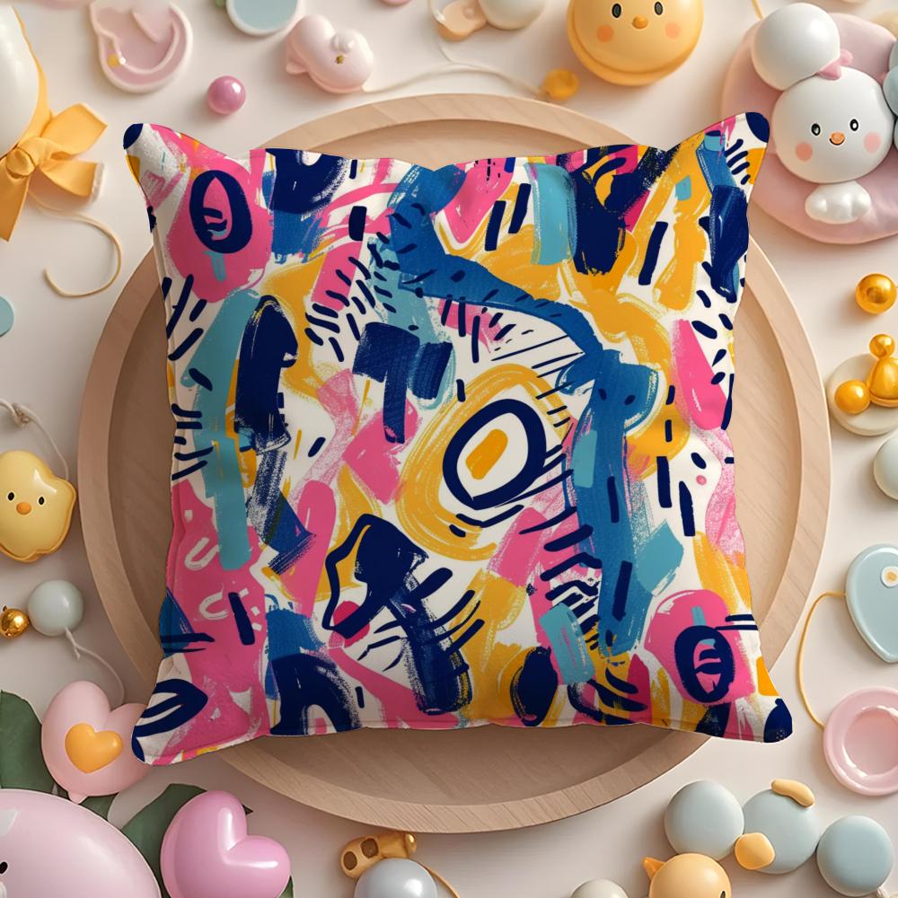 

Cute graffiti Pillow Case Soft Plush Fabric DoubleSided Printed Cushion Cover Warm Winter Sofa Pillow Case 30x30cm