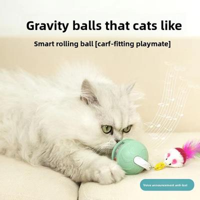 Creative Infrared Automatic Rolling Ball Voice Alert Low-Noise Cat Infrared Interactive Ball with Imitate Mouse Bite-resistant