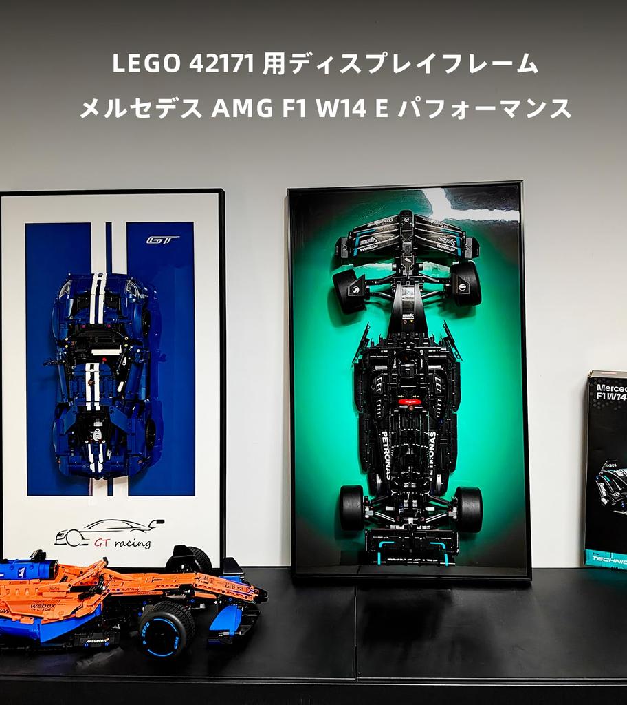 Sungvool Display Wallboard for LEGO Technic Mercedes AMG F1 W14 E Performance Wall Mounted Maximize Aluminum Alloy Frame Decorative Art for Gift for