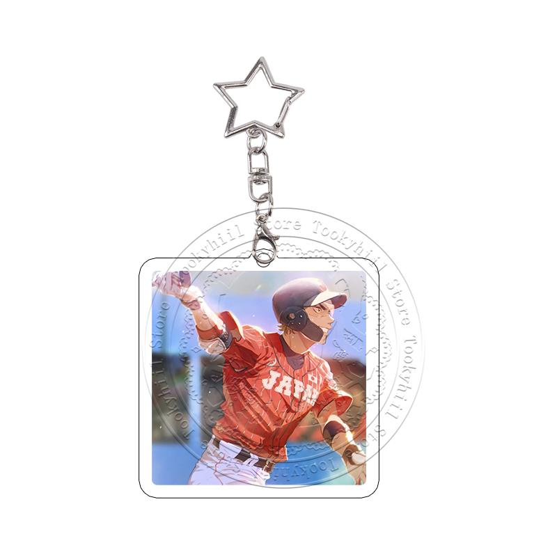 

Ace of Diamond Backpack Charm Eijun Sawamura Acrylic Keychain Kazuya Miyuki Pendant Keyring Key Charms Decor Anime Cartoon Gift 4cm