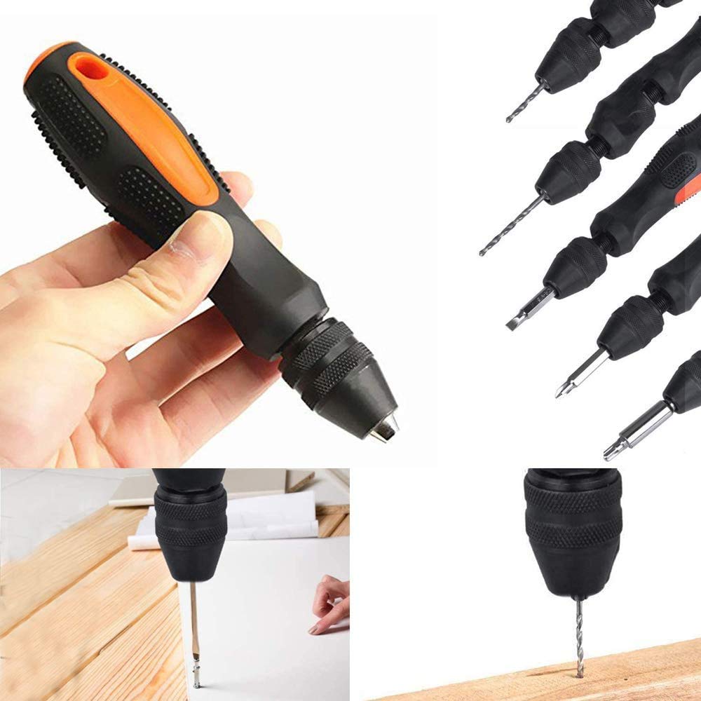 MOLATE Micro Pin Vise for Hand Twist Drill Bits Manual Hand Drill Hole Drilling Drills, Compatible, 0.5-8mm, Drill, Tool,