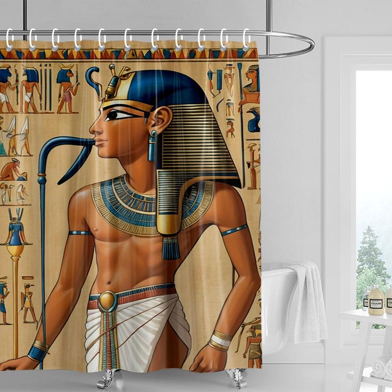 Home decoration shower curtains for bathroom waterproof curtain fabric Modern Nordic style Living Room Egypt pharaoh retro