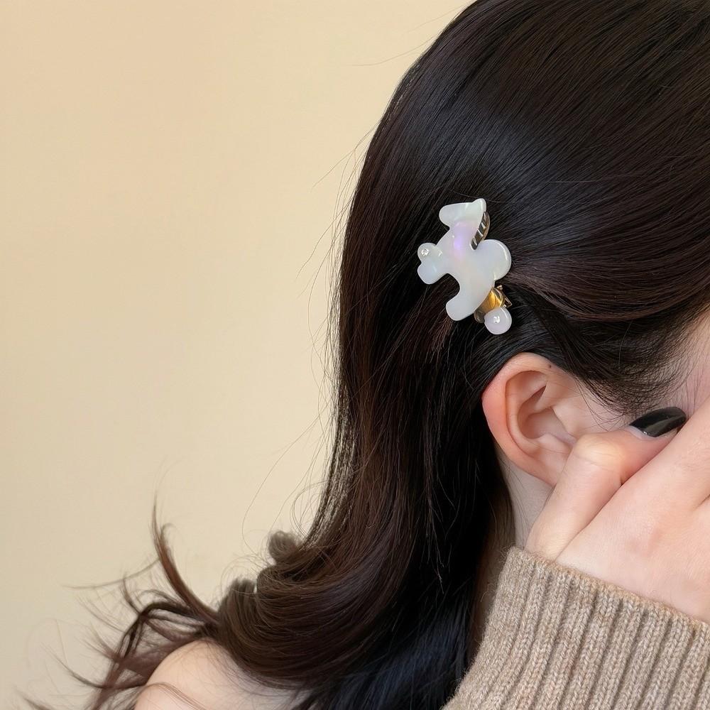 2 PCS Acetate Hair Clip Horse Shark Clip Barrettes Hair Accessories Acetic Acid Hairpins Rhinestone Waterproof Foal Side Clip