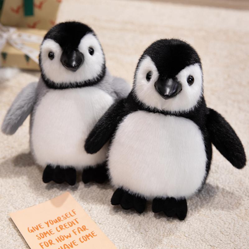 Favorite Toy Unisex Black White Adorable Polar Penguin Plush Toys Stuffed Chubby Cartoon Penguin Doll Soft Fluffy Hugging Animal Doll Sleeping Throw Pillow