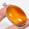 Yellow Onyx Gemstone Handmade 925 Sterling Silver Jewelry Pendant 2.48" KJ-8