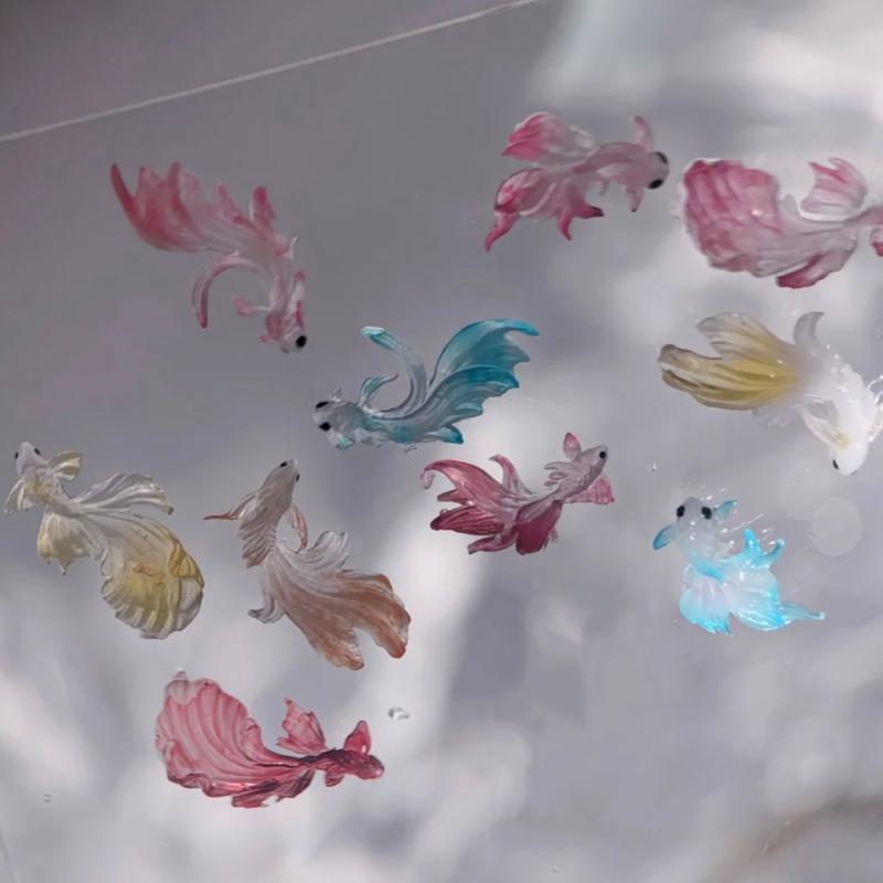 3D Soft Silicone Nail Ocean Mermaid Templates Nail Art Mold Goldfish Koi Buttonscarves Cartoon Template For Nail Diy Accessories