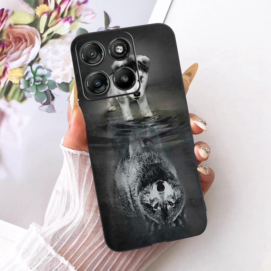 Für Motorola Moto G17 Power Case Moto G15 Niedliche Katze Blumen Bemalte Hülle Weiche TPU Handyhülle Für Motorola G15 Power MotoG17 Taschen