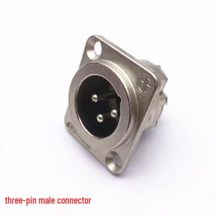 Silver XLR Male & Female Audio Sockets: 3-Core, 4-Core, 5-Core Square Design
