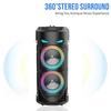 RGB Light Bluetooth Speaker Portable Dual Speaker Barrel Karaoke Outdoor Square Dance Wireless Audio