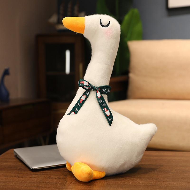 

Plush White Adorable Goose Toy Cartoon Stuffed Animal Bedtime Kids Birthday Gift Curved Eyes,37cm