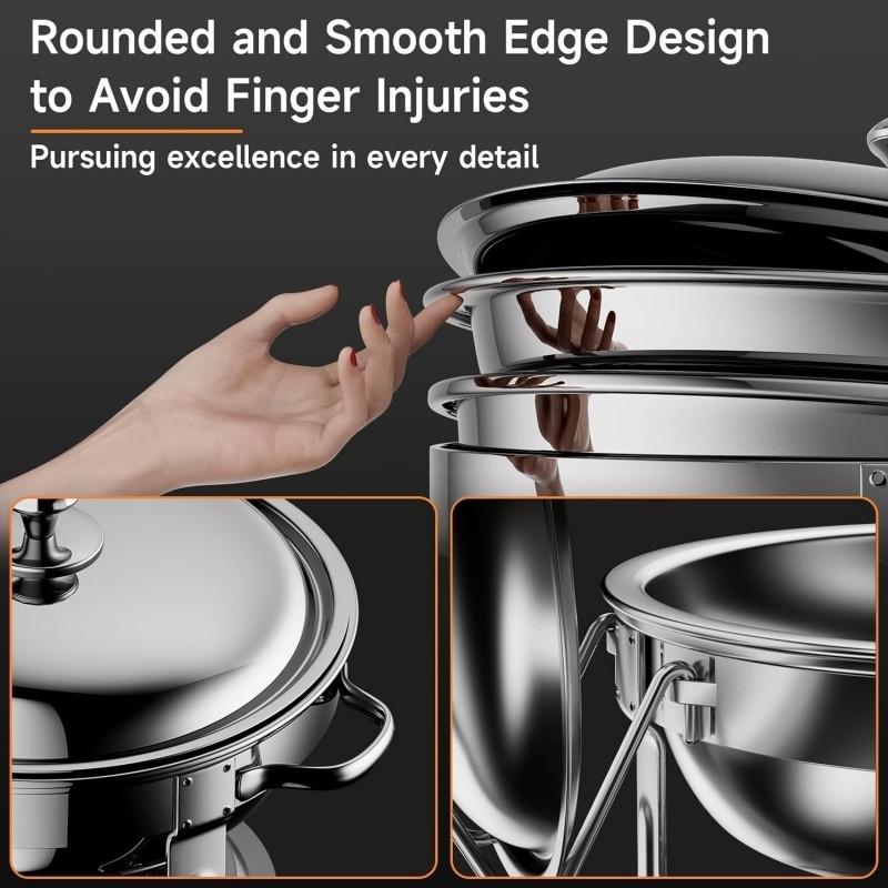4.5L 304 Chafing Dish Buffet Tray Set Large Capacity Round Stove Insulated Buffet Stove Set Stainless Steel Buffet Stove