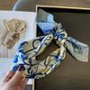 New Satin Hair Scarf Women Handkerchief Print Female Head Bandana Small Neck Muffler Hijab Lady Girl 70*70cm Square Shawls