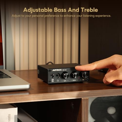 AIYIMA DAC-A2 Headphone Amplifier with PC-USB/Optical/Coaxial Input, RCA/3.5mm Headphone Output, Digital/Analog Converter, Analog Desktop Audio Conver