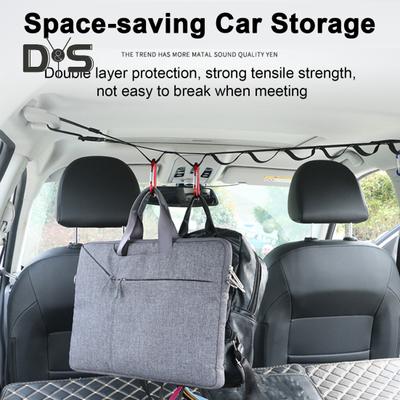 Car Clothes Hanger Bar Nylon Braided Adjustable Length Car Travel Clothesline Strong Flexible Car Organizer for Small Cars Vans Hotels Outdoor Use