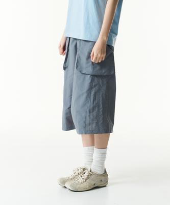 THE COLDEST MOMENT Tcm Pocket Panel Half Pants (Blue Gray)
