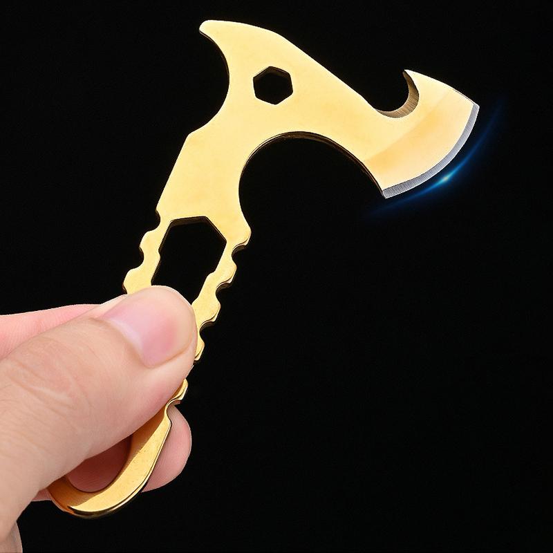 Stainless Steel Mini Axe-shaped Knife Multifunctional Pocket Knife Portable Camping Tools Unpacking Knives Keychain Pendant