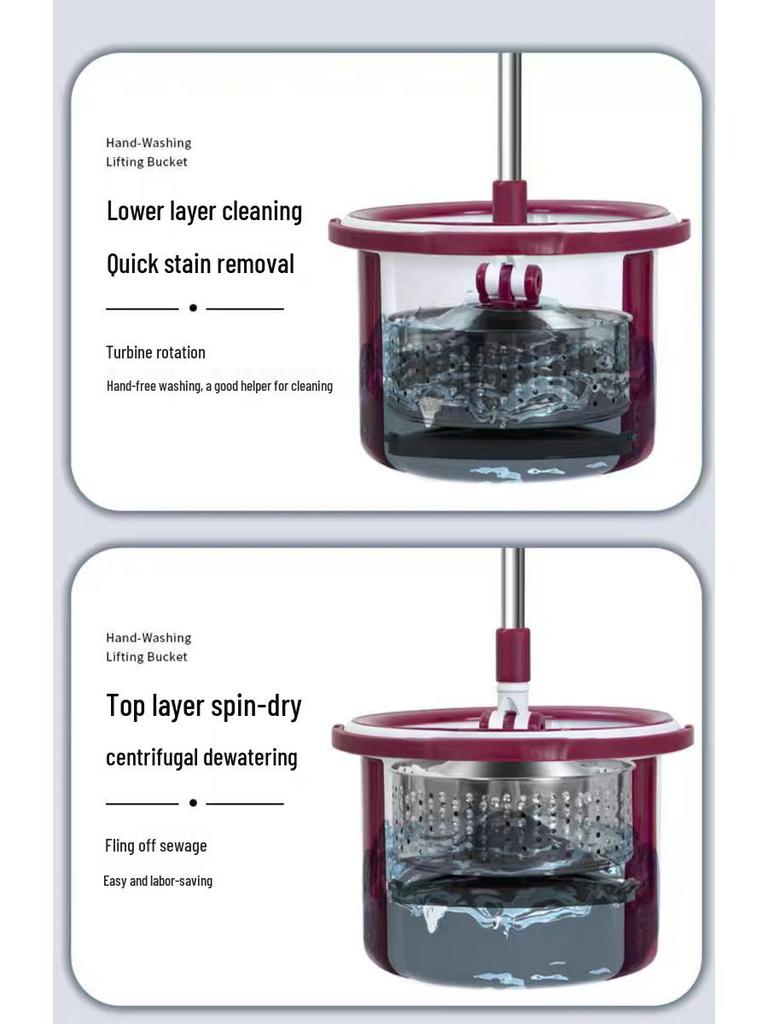 Jia Shi Jie 360° Spin Mop Set: Hands-Free, Dual-Use Wet & Dry Single Bucket System