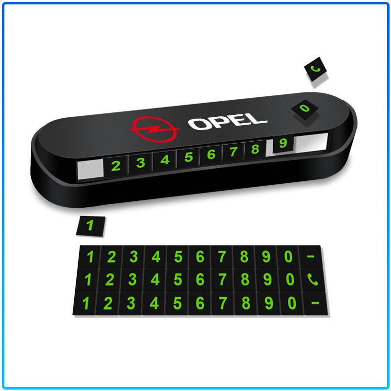 1Pcs Car Temporary Parking Card Phone Number Card Plate Emblem For Opel Astra H G J Insignia Mokka Zafira Corsa Vectra B C D