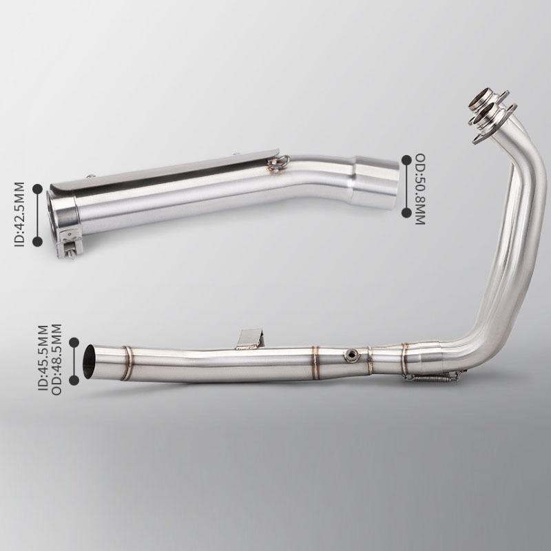 For Yamaha Tenere 700 2019-2025 Motorcycle Exhaust Header Pipe with Heat Shield Slip-On Mid Link Pipe Escape Moto