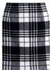 High-Waisted Women's Plaid Pencil Skirt - Knee-Length Wool Skirt for Autumn and Winter