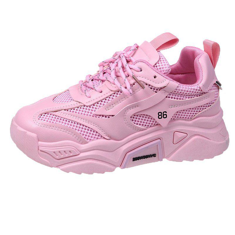 Mode Damen Lila Plateau Sportschuhe Dicke Sohle Atmungsaktiv Schwarz Freizeitschuhe Damen Mode Slipper 2025 Outdoor Walking Sneakers