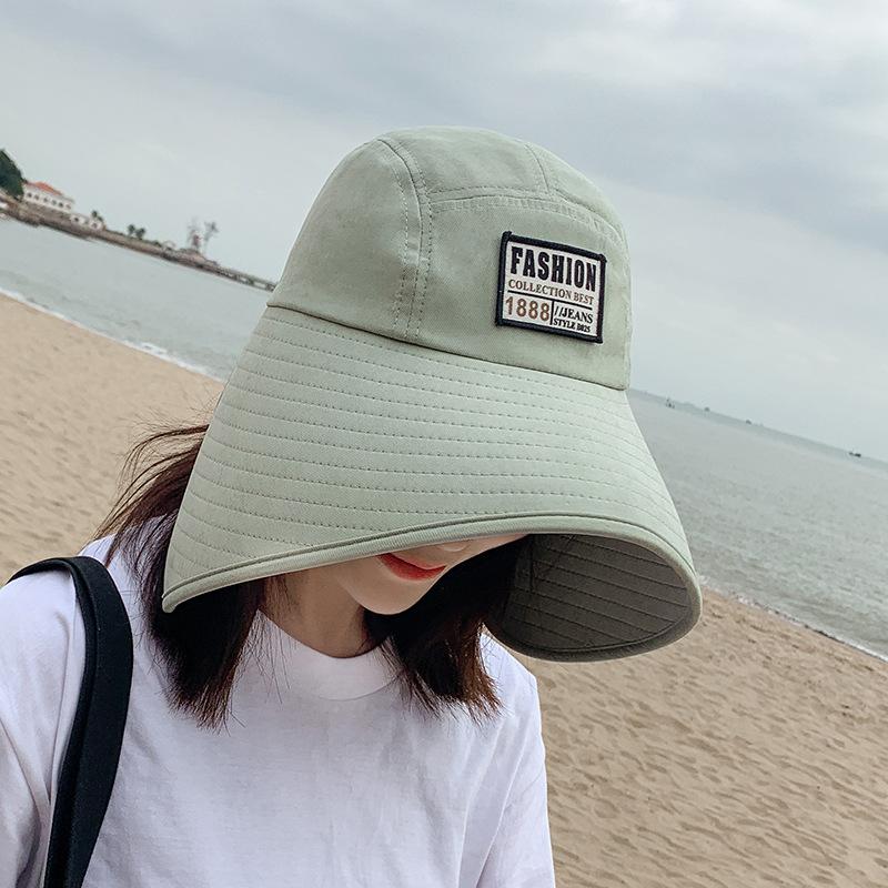 Damen Sommer Verstellbare Sonnenhüte Mode Visor Strandhüte Weiblich Lang Breitkrempig Fischerhut Faltbar Anti-UV Reise Panama Hüte