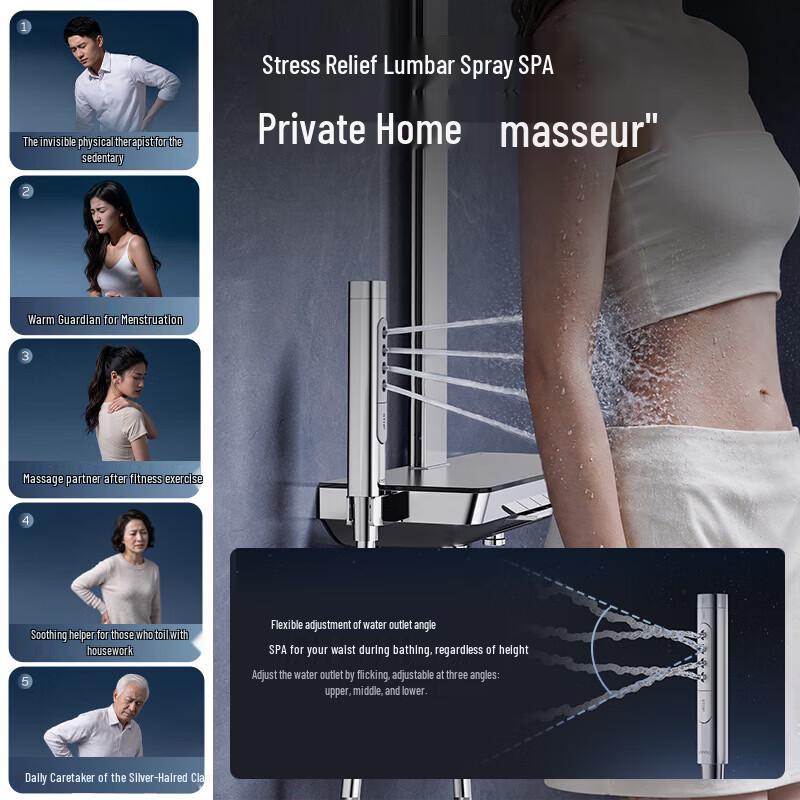 JOMOO Star Rain Piano Key Shower Set with Haier Water Heater Bundle