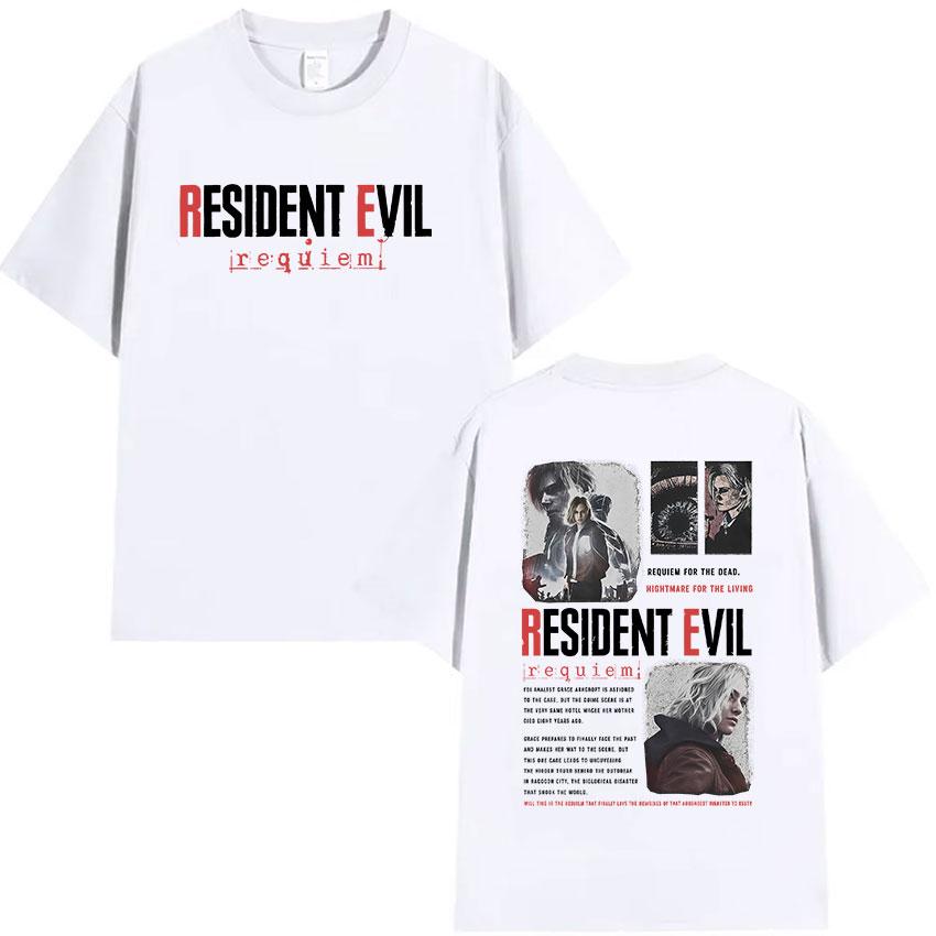 Leon Kennedy Resident Evil Graphic T Shirt Mens Women Vintage Summer High Quality Oversized Top 100 Cotton Tshirt Streetwear