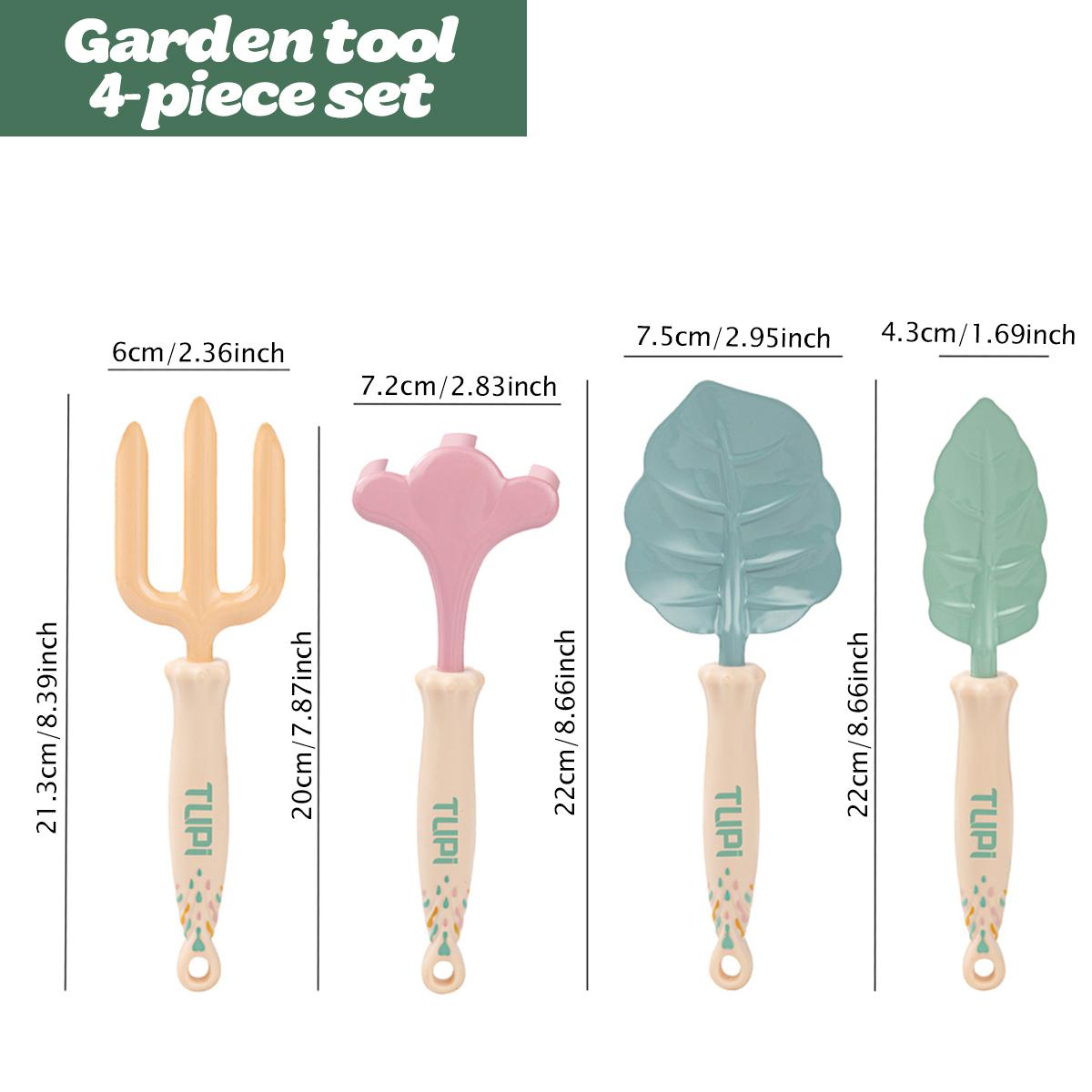 4pcs/set Garden Tool,Durable Stainless Steel And A Sturdy Wooden Handle. Includes Hand Shovel, Trowel, Garden Rake