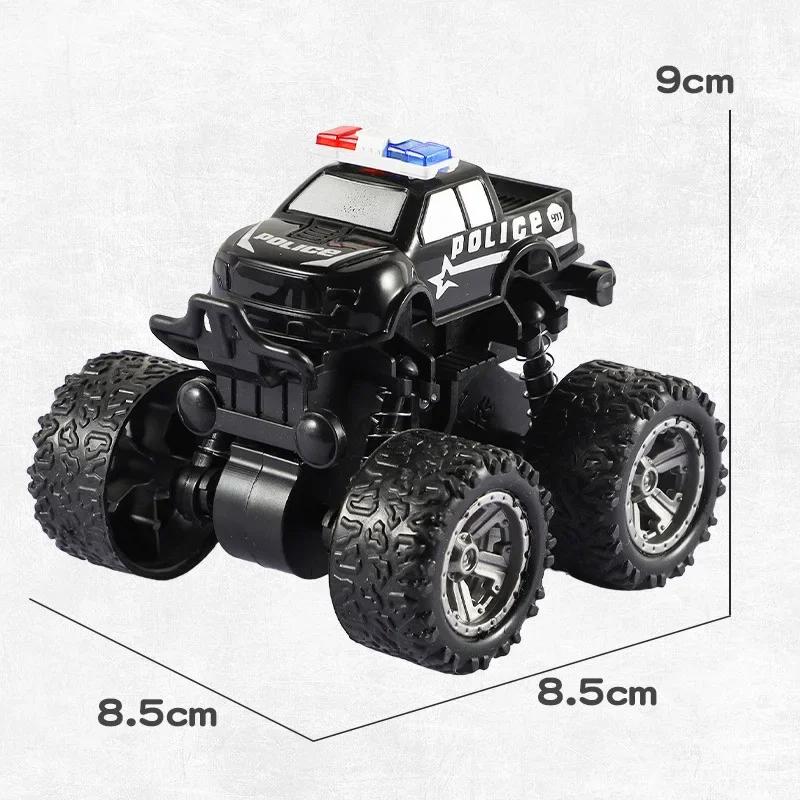 Monster Trucks Pull Back Vehicles Cars 360° Rotation 4 Wheels Drive Durable Friction Powered Push and Go Toys Truck Playset
