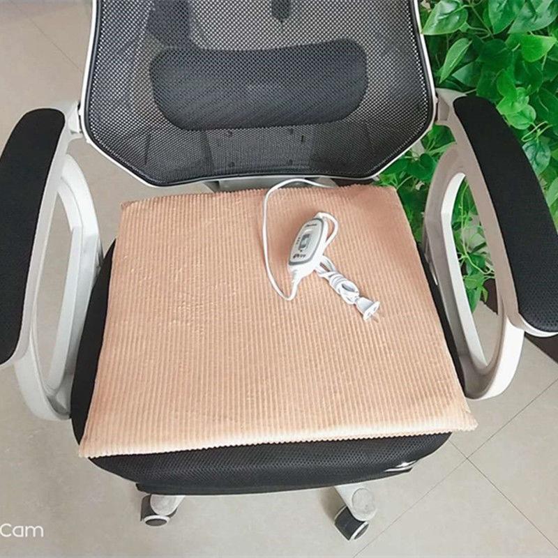 

Подогреваемая подушка Вставная электрическая подушка для стула Дом Офис Электрический подогрев Энергосберегающая греющая подушка Быстрый нагрев Съемная Моющаяся Регулируемая 45x45cm жёлтый