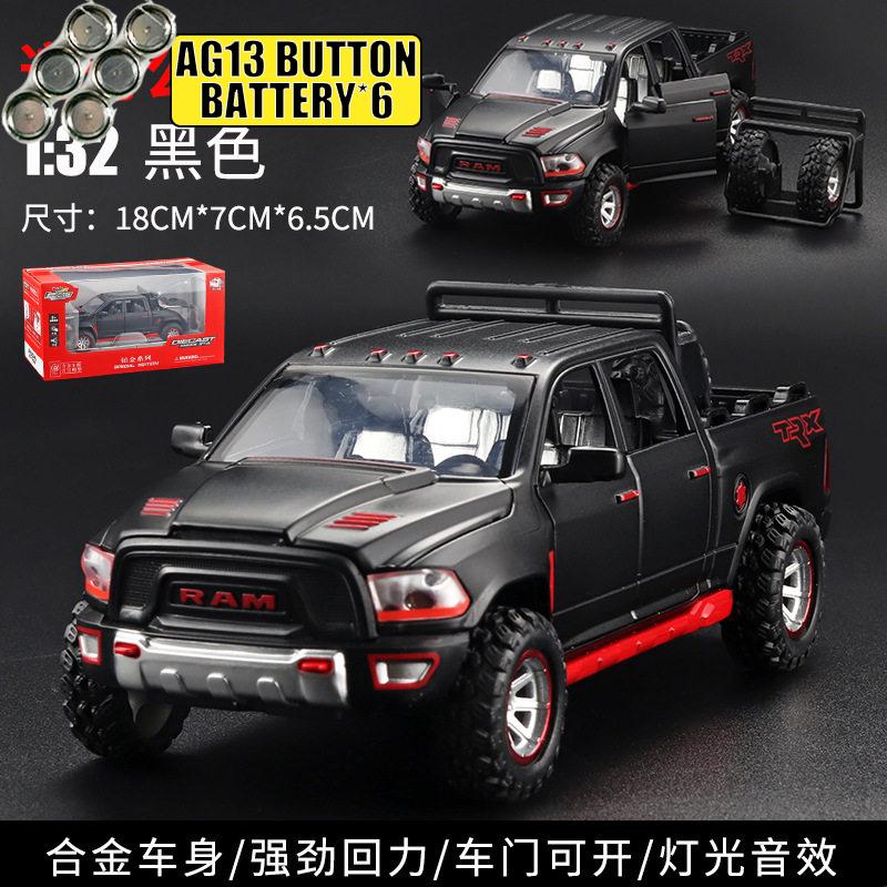 1:32 Dodge Ram TRX Terrängmodifierad Pickupbil Legering Metall Pressgjuten Modellbil Ljud Och Ljus Pull Back Leksak Samlarföremål Gåvor