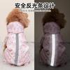 Waterproof 4-Legged Dog Raincoat With Reflective Stripes Small Breeds Like Teddy Poodle Bichon Frise All-Season Use