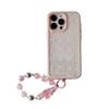 Korean-style pink glitter bow chain case suitable for iPhone 17 Pro Max, Apple 16, 15, 14 for women, trendy