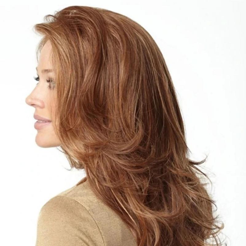 Synthetic Dark Brown Wig Long Wave Wigs for Women Hair Wig With Bangs Heat Resistant Party Daily Natural Use