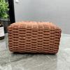 Imitation Rattan Storage Basket Square Woven Handbag Creative Hanging Baskets  Flower