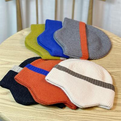Warm Woolen Hats for Men and Women Fashionable Color Matching Korean Style Cold Hats Versatile and Trendy Styles That Show Your Face.