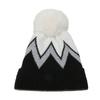 2025 autumn and winter wool knitted hat women's hairball pullover hat geometric wavy striped fleece warm hat women